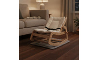 Solid Wood Frame Wooden Baby Rocking Chair Padded Cushion Wooden Cradle Chair Safety Harness Infant Recliner Lounger Simple Design for Nursery