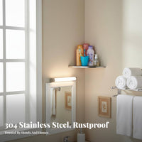 Rust-Proof Triangular Corner Shelf Rustproof Wall-Mounted Rack Space-Saving Design Shower Organizer Waterproof for Homeowners, Renters, Adults, Washroom, Restroom, Kitchen