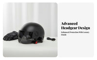 Unisex Half Helmet Lightweight Electric Bike Helmet with Visor Breathable Impact-Resistant Headwear for Men, Women, Four-Season Use, Daily Commute