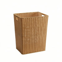 Wicker Storage Basket with Handles Woven Rectangular Storage Basket Textured Container for Bedroom
