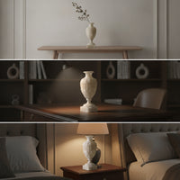 Vase with Pedestal Base Faux Jade Ribbed Vase Antique Evocative Flower Holder for Decorators