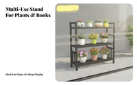 Multi-Tier Flower Shelf Indoor Outdoor Use Multi-Tier Plant Stand Sturdy Construction Floor Standing Plant Rack for Balcony, Living Room, Patio