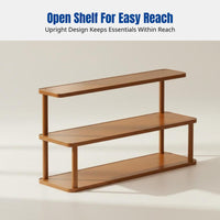 Bamboo Desktop Storage Rack, Tea Table Organizer, Multitier Mug Holder, Office Display Shelf, Small Bogu Rack