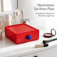 Acrylic Cosmetic Organizer with Drawers and Lipstick Holder, Clear Desktop Skincare Storage Rack