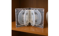 Translucent 10-Disc Storage Case Hard Plastic High-Definition Disc Case Hinged Spine Two Tray