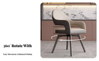 Multi-Purpose Rotating Upholstered Seat Padded Cushion Upholstered Swivel Armchair Sturdy Construction Dining Chair Ergonomic Design for Restaurant Owners, Business Professionals, Reception Area, Kitchen, Living Room, Bedroom