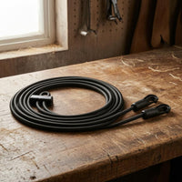 Snap Hooks Braided Rope Rein Black Equestrian Reins Flexible Bridle Accessory Round Profile