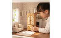 Dollhouse Cabinet with Drawers Wood-Toned Dollhouse Wardrobe Mini Cabinet with Drawers Decorative Miniature Furniture Classic