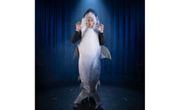 Full-Body Shark Costume Novelty Shark Costume with Fin and Tail Comfortable Wearable Suit Soft for Cosplay
