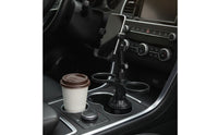 Car Cup Holder with Tray Multifunctional Car Cup Holder with Phone Mount Matte Black for Adventure Drivers