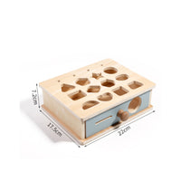 Pastel Shape Sorter with Drawer Educational Wooden Sorting Box Learning Child-Centered Object Permanence Box Sensory for Preschool