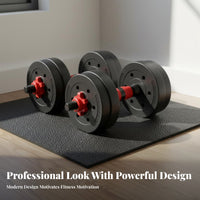 Secure Spinlock Collars Adjustable Dumbbell Set Ergonomic Foam Connector Dumbbell Barbell Combination Non-Slip Grip Convertible Unrestricted Weights Space Saving for Men, Beginners, Home Gym
