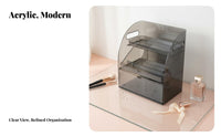 Lidded Makeup Display Case with Drawers Drawer Compartments for Bedroom, Adults