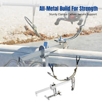 Double Fixed Metal Rod Holder, Adjustable Base, Portable Support for Bridge & Boat Fishing