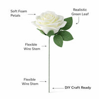 Real Touch Foam Roses for Wedding Decor, Artificial Flowers for DIY Crafts, Valentine's Day Roses for Home, Real Touch Foam Roses Bulk