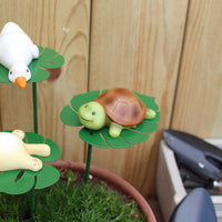 3 Pieces Multiple Designs Resin Creature Plant Picks Hand-Painted Details Miniature Creature Pot Decorations Cute & Charming for Patio