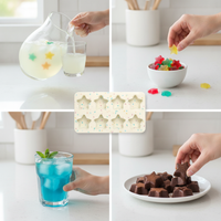 Star-Shaped Silicone Ice Cube Tray for Summer Drinks