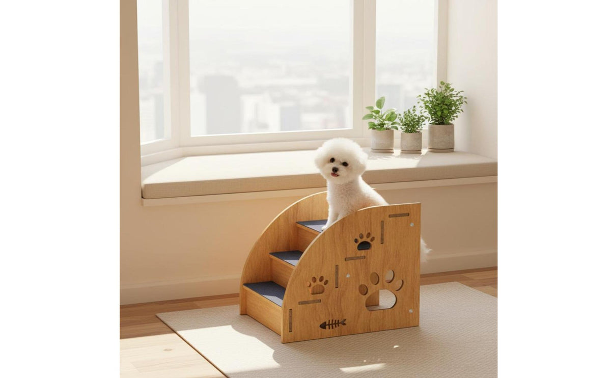 Dog Steps for Bed Aids Mobility Dog Bed Steps Sturdy Construction Cat Climbing Ladder for Senior Pets, Bedside, Sofa Side