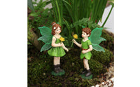 2 Pieces Garden Fairy Pair Miniature Fairy Figurines Hand-Painted for Planter