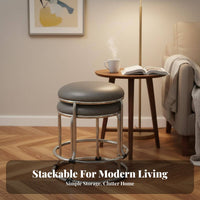 Modern Minimalist & fashion Stackable paw-print Stool Space-Saving Round-Top Stool Comfortable pad Backless Chair Sturdy Construction for Apartment Dwellers, occasion Hosts, Dining Room, Kitchen, Bedroom, occasions