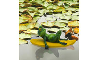 Waterproof Floating Frog Figurine Weather-Resistant Floating Frog Statue Hand-Painted for Fountain