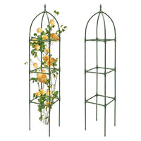 Garden Trellis for Climbing Plant Support, Sturdy Obelisk for Raised Garden Bed and Tomato Cage, 11mm Thick Steel for Potted Plants, 1 Pack