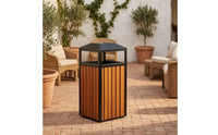 Outdoor Trash Bin Weatherproof Litter Bin with Inner Bucket Heavy-Duty Trash Can with Removable Inner Bucket for Property Managers