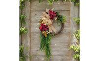 Hydrangea Wreath with Burlap Bow Floral Hydrangea Wreath Natural for Entryway