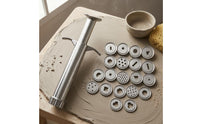Smooth Silver Finish Stainless Steel Clay Extruder Easy to Clean Hand-Operated Clay Extruder Long-Lasting Extrusion Tool Heavy Duty for DIY Crafters