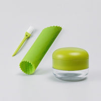 3 Pieces Manual Garlic Mincer Cleaning Brush Garlic Mincer Kitchen Tool Transparent Container Hinged Lid