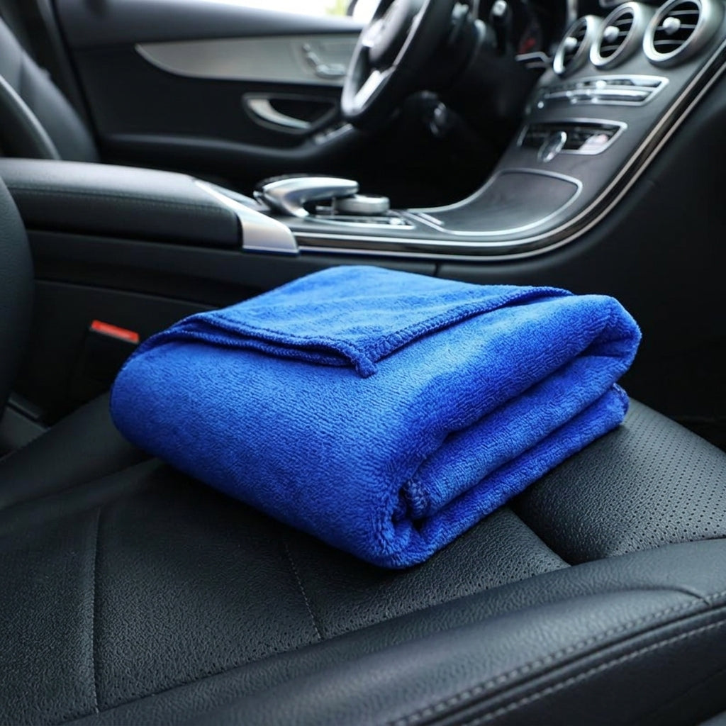 400 GSM Microfibre Cloth and Microfibre Towel, Super Absorbent Cloth for Car Washing, 30x60cm Microfibre Towel with Stitched Reinforced Edges
