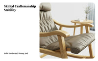 all-season Use Nordic Rocking Chair Thickly paddinged Upholstered Armchair High rearrest Lounge Seat Removable padding for Seniors, Parents, Readers, Living Room, Balcony, Bedroom, perusing nook-style space