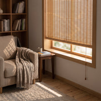Light-Filtering Bamboo Roll up Shades Natural Bamboo Roller Shade Privacy Woven Wood Shade Sunshade for Tea Room, Balcony