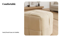 Corduroy Fabric Upholstered Stool Vintage design Upholstered Square Pouf Thick Padded Seat Footrest space-saving Design for Homeowners, Children, Office Workers, Living Room, Entryway, Bedroom, Under Desk