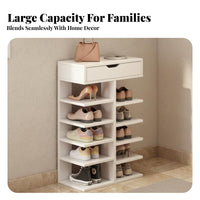 Space Saving Multi-Layer Shoe Rack Large Capacity Multi-Tier Shoe Shelf Easy Assembly Sturdy Construction for Apartment Dwellers, Homeowners, Families, Hallway, Balcony, Small Areas, Bedroom