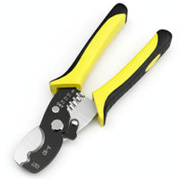 AWG Marked Holes Cable Stripping Pliers Locking Latch Wire Stripping Tool Ergonomic Handles Electrical Wire Pliers CR-V Steel for Electricians