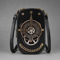 Steampunk Gear Shoulder Bag Gothic Crossbody Shoulder Bag Small Mini Purse Compact for Cosplayers