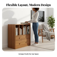 Vintage design sectional Low shelving unit versatile Combination media center Cabinet Multi-Functional Storage Furniture for Design lovers, Apartment Dwellers, Homeowners, Living Room, Home Office, Bedroom