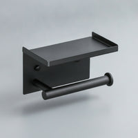 Stainless Steel Bathroom Tissue Holder with Shelf Rust-Resistant Bathroom Tissue Holder Roll Holder with Shelf Sturdy Hardware Long-Lasting for Restroom