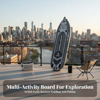 Inflatable Fishing Stand-up Paddleboard with Outriggers Lightweight Fishing Paddle Board Inflatable Upright Paddle Board