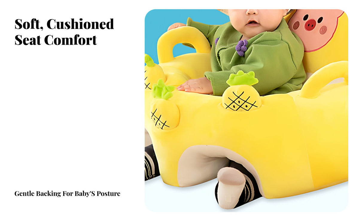 Anti-Fall Design Inflatable infant Training Seat with Radish Toy Soft and Comfortable Infant assist Chair Skingentle for Infants, young children, Parents, Sitting training Feeding, Nursery, Playroom