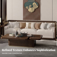 New Chinese design Minimalist Wooden Sofa Set sturdy Wood Frame Lounge Suite Modern Aesthetic Household Furniture for Homeowners, Interior Designers, Design fans, Living Room, Villa, Reception Area