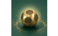 Brass Ball with Engraved Medallions Polished Brass Fidget Sphere Textured for Office