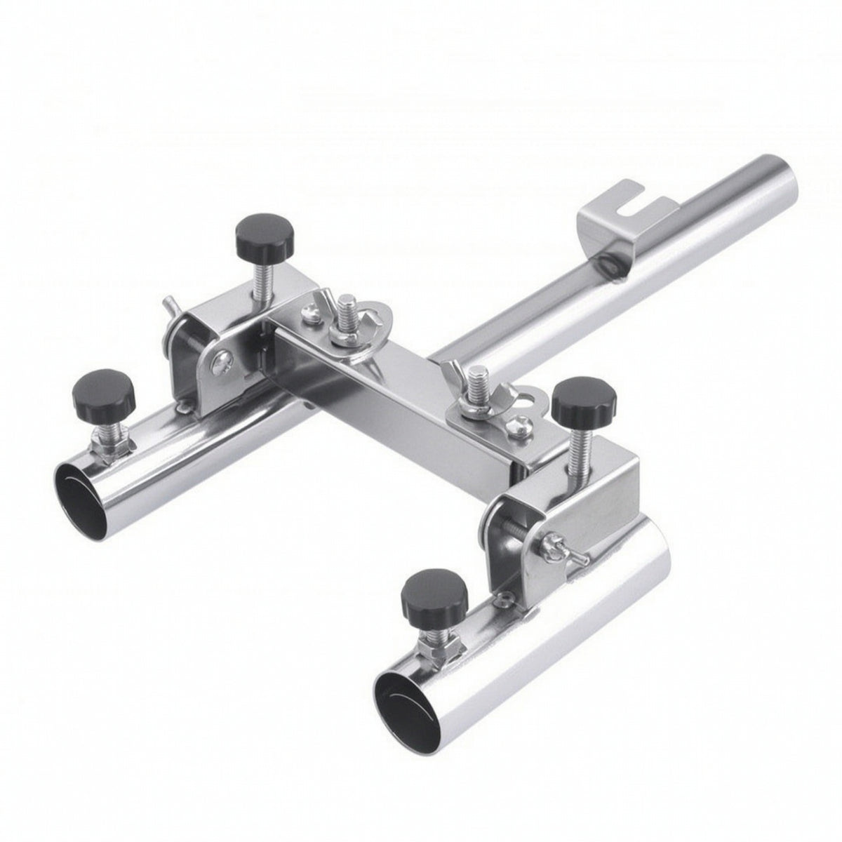 Stainless Steel Fishing Rod Holder with Clamps Secure Two-Rod Rod Holder Long-Lasting Hardware Versatile for Anglers
