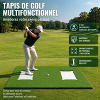Golf Training Mat, Foldable and Durable Hitting Mat, 150cm × 120cm, Non-Slip Foam Base, Ideal for Garage and Outdoor Use