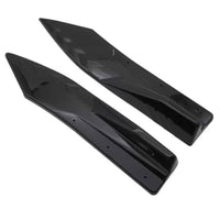 2 Pieces Universal Fit Rear Bumper Corner Splitter Gloss Black Finish Rear Bumper Lip Guard ABS Material Carbon Fiber Look for Street Driving