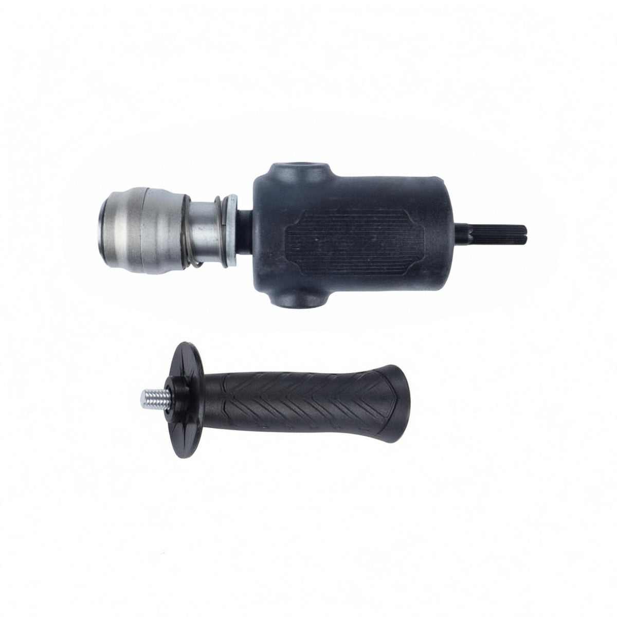 Textured Grip Drill-to-Hammer Converter Head Side Handle Electric Drill Hammer Adapter Round Hand Protector Hammering Tool Adapter Matte Black