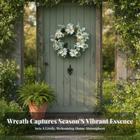 Artificial Magnolia Wreath Sturdy & Reusable Door Wreath Easy Care Farmhouse Wall Decor for Event Planners, Gift Donors, Entryway, Living Room