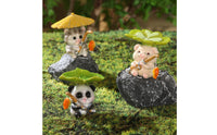 Kawaii Micro Landscape Creature Figure Compact Size Miniature Creature Statue Detailed Design for Children, Desktop, Garden, Aquarium