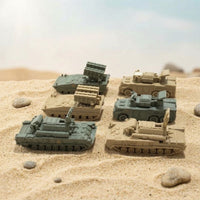 1:144 Armored Vehicle Model Set Easy Assembly Scale Model Armored Vehicle Miniature Armed Forces Vehicle Collection Glue No-Glue